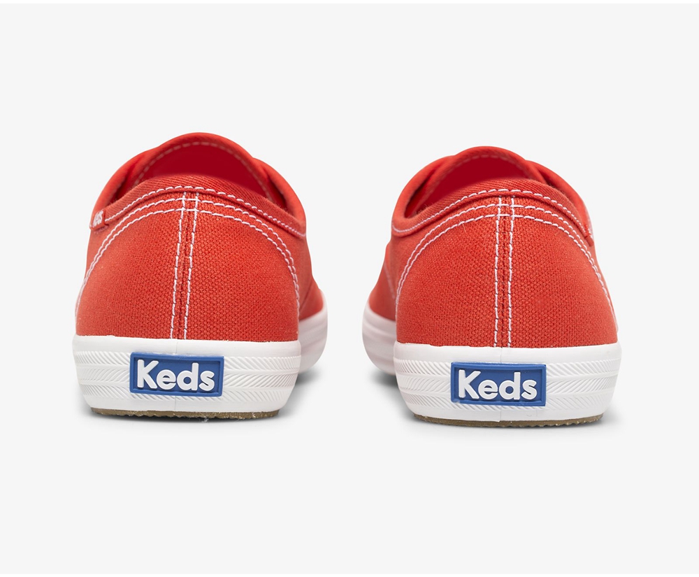 Keds Sneaker Damen Rot - Champion Organic Cotton Segeltuch - SGQ-637815